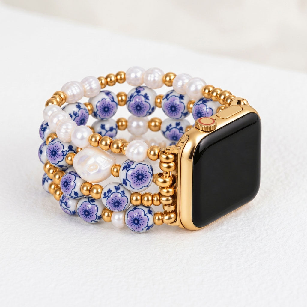 Porseleinen tuin Apple Watch-bandje Lavender Bloom