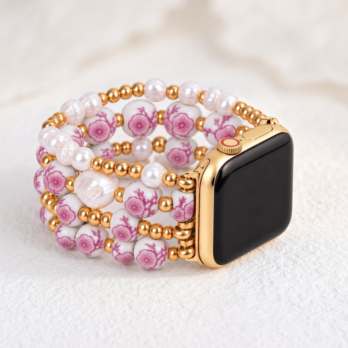 Porseleinen tuin Apple Watch-bandje Cherry Blossom