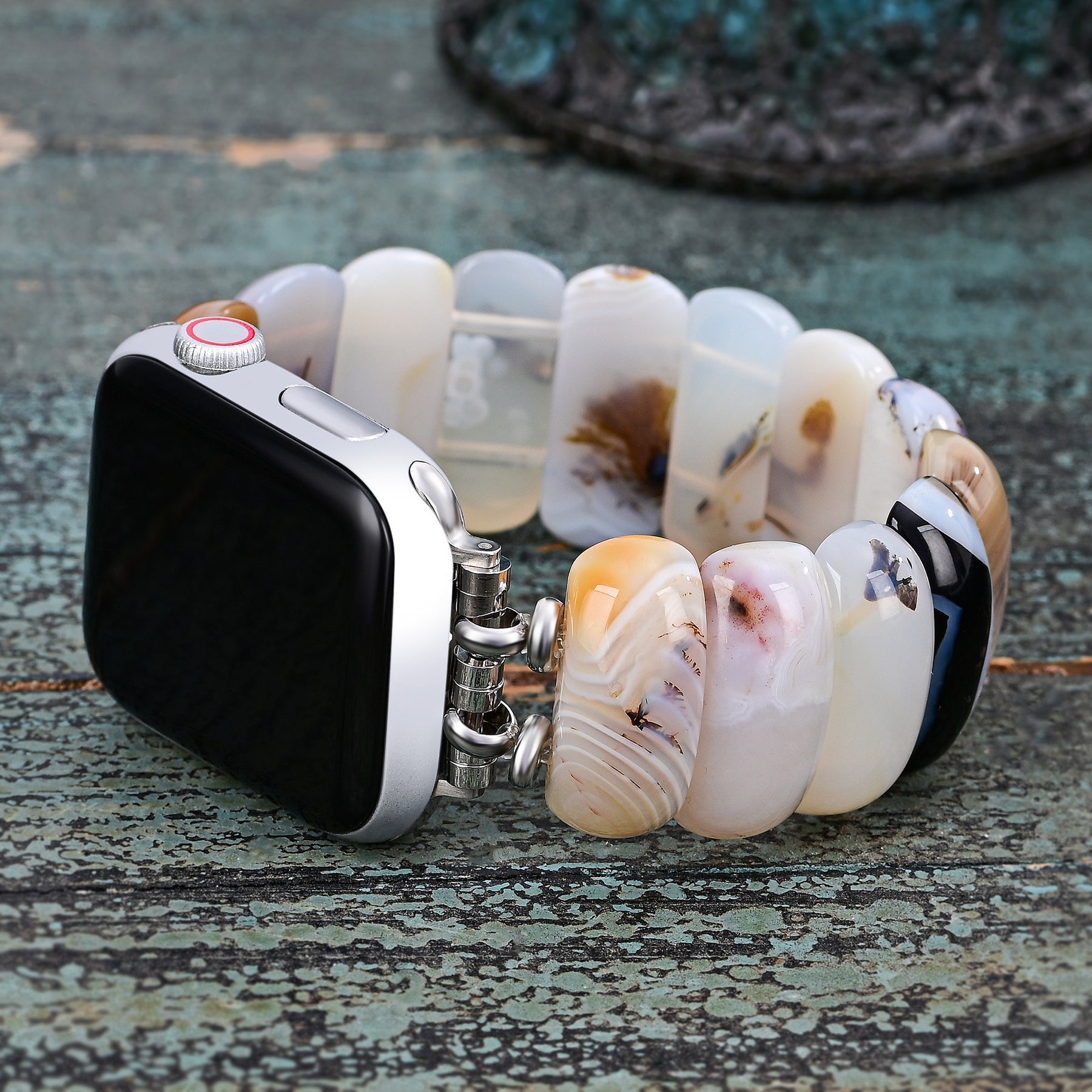 Ivory Dune Agate Stretch Apple Watch Band