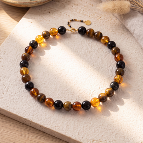 Chunky bruine kralenketting