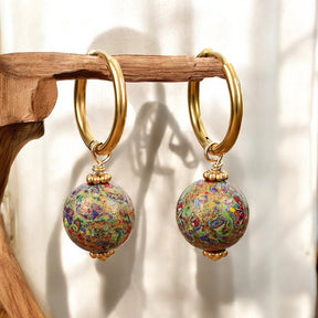 Meadow Mist Speckle Orb Oorringen met Hoepel