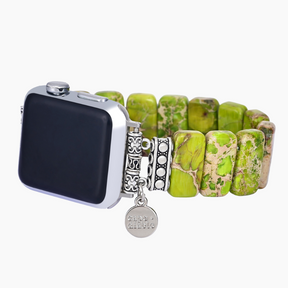 Lime Tibetaanse Jasper Stretch Apple Watch -band