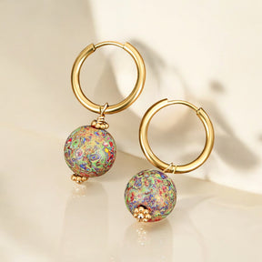 Meadow Mist Speckle Orb Oorringen met Hoepel