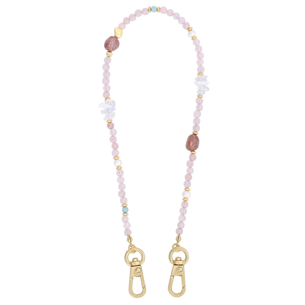 Rozenkwarts bedel telefoonketting