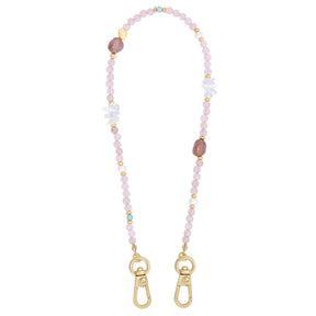 Rozenkwarts bedel telefoonketting