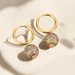 Meadow Mist Speckle Orb Oorringen met Hoepel