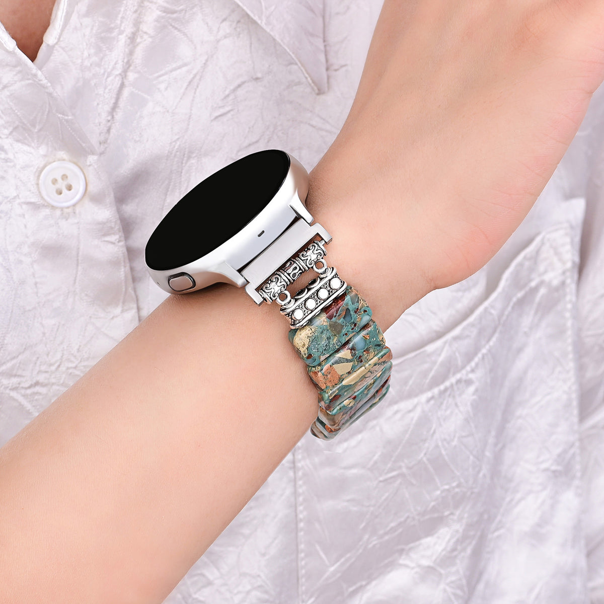 Earth Tibetaanse Jaspis Stretch Apple Watch Band