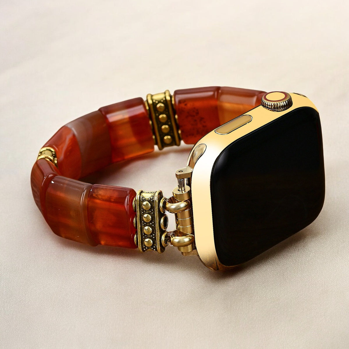 Serene Flame Agaat Rekbare Apple Watch Band