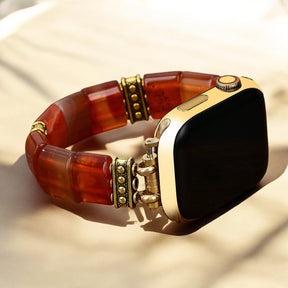 Serene Flame Agaat Rekbare Apple Watch Band