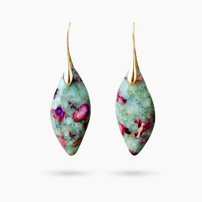 Rosy Reef Leaves Jasper Earrings