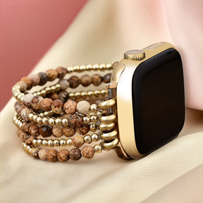 Golden Earth Jasper Stretch Apple Watch -band