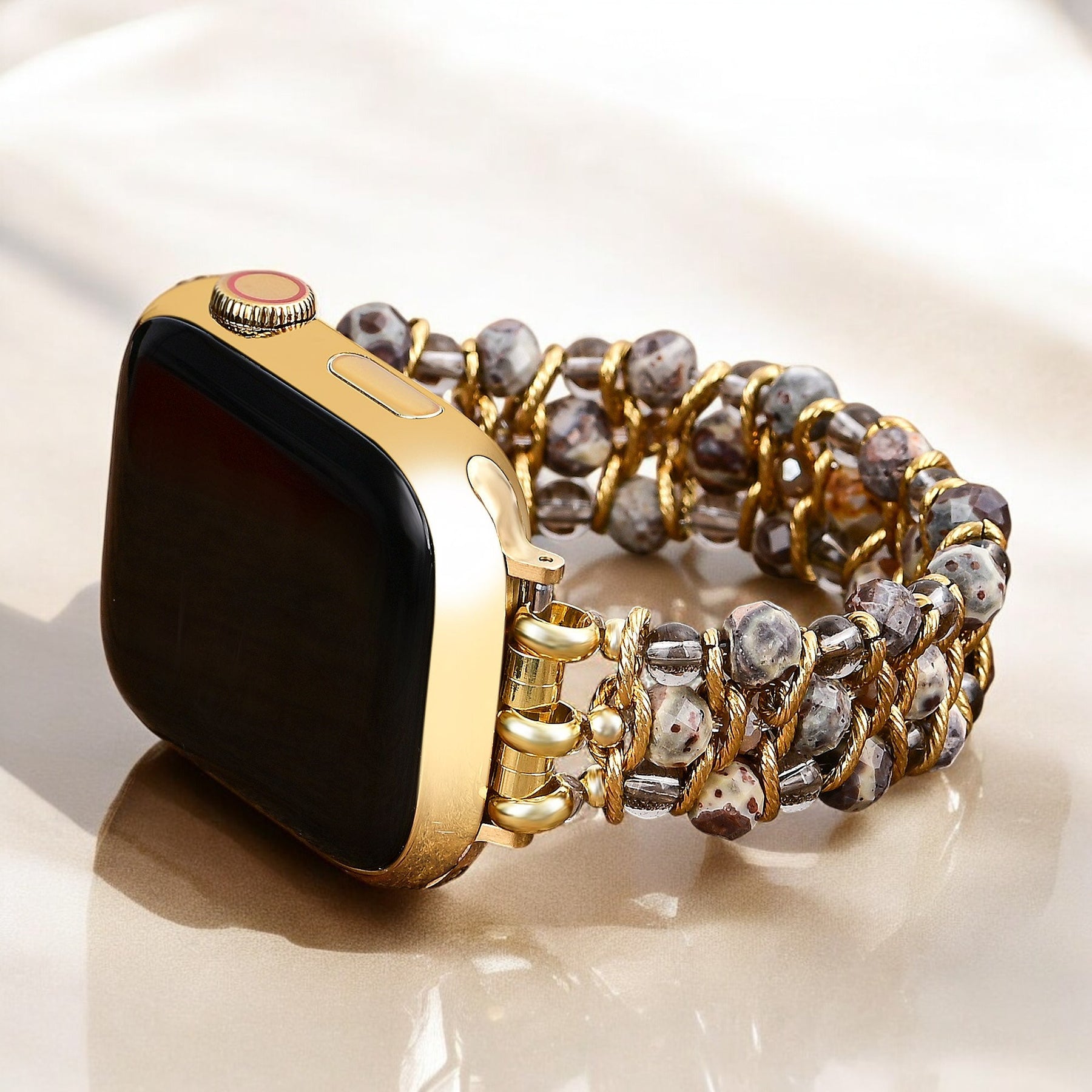 Lush Jade Vlecht Stretch Apple Watch Band