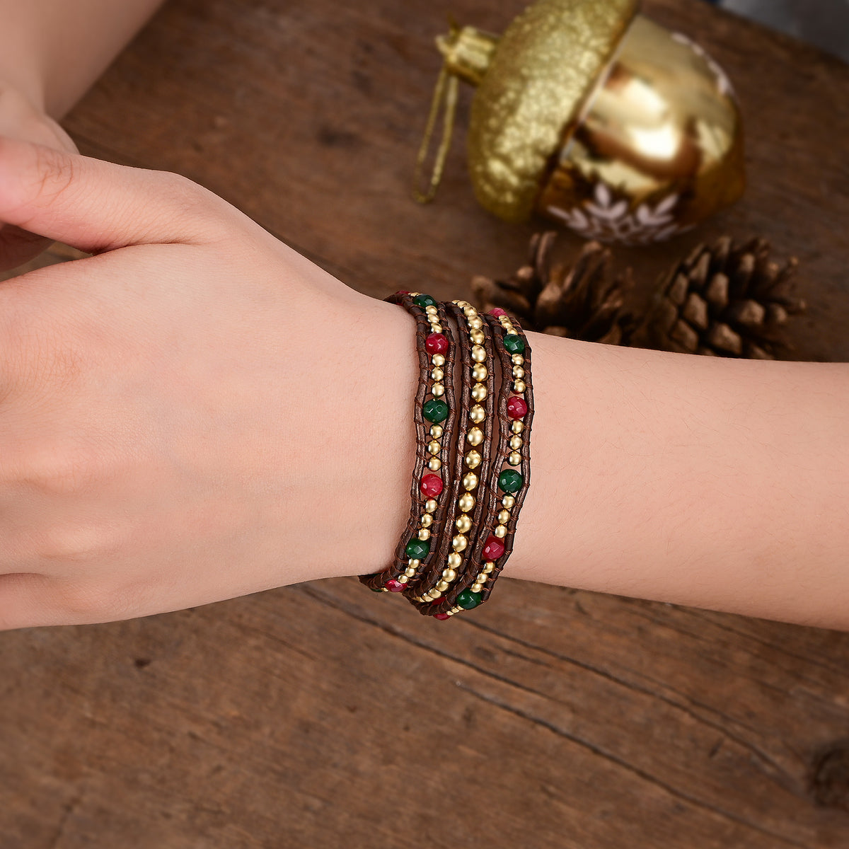 Vrolijk Kerst Hart Wrap Armband