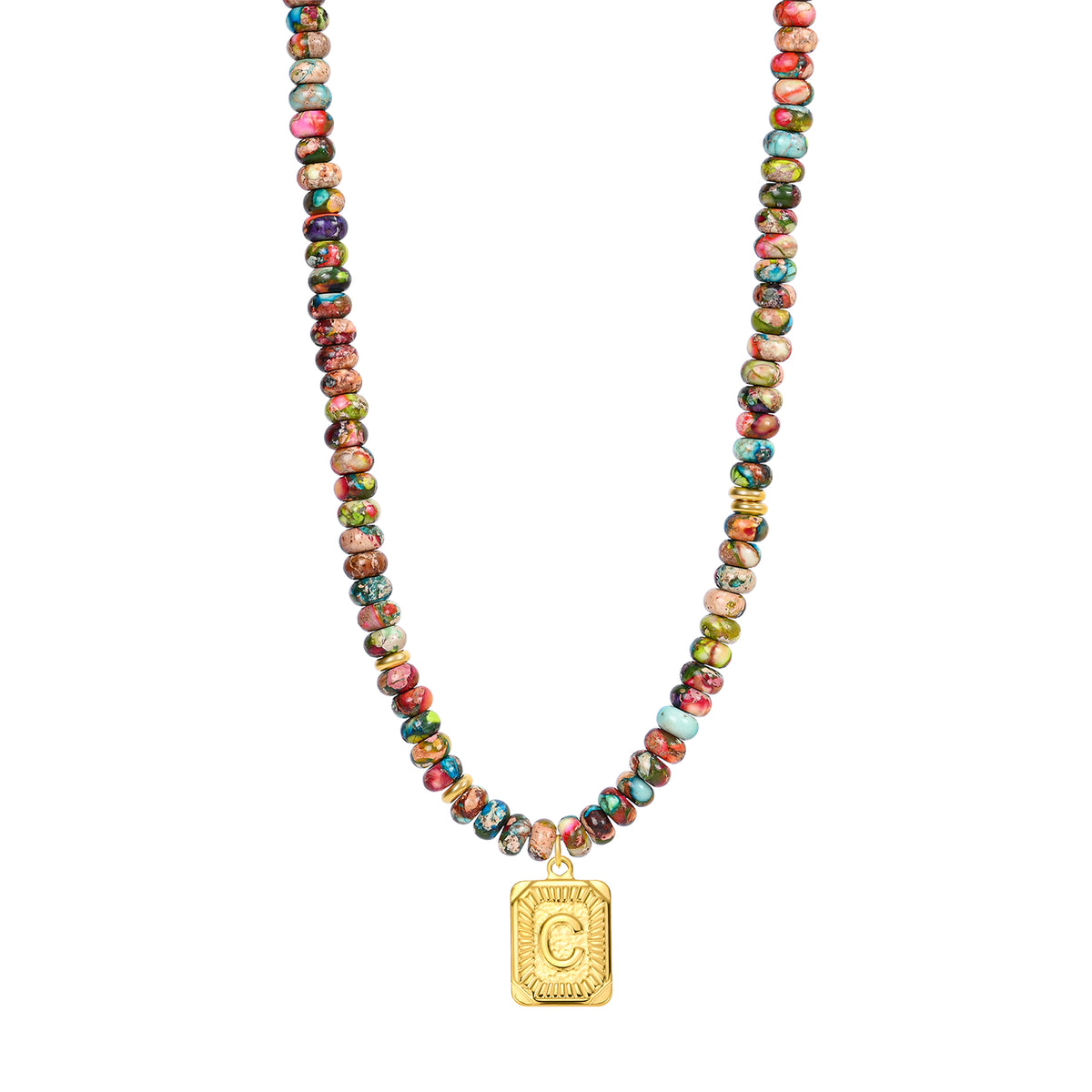 Blauwe Imperial Jaspis Letter Ketting