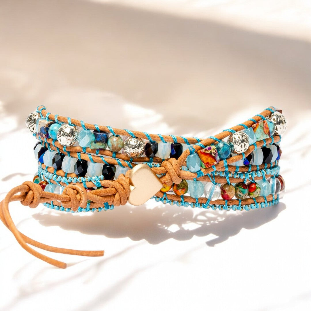 Healing Chakra Hart Wikkel Armband