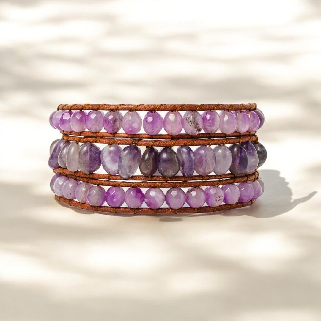 Mystic Amethist ambachtelijke wikkelarmband