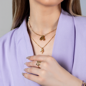 Gouden Glow Bubble Letter Initial Ketting