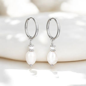 Zilveren Parel Elegantie Oorringen
