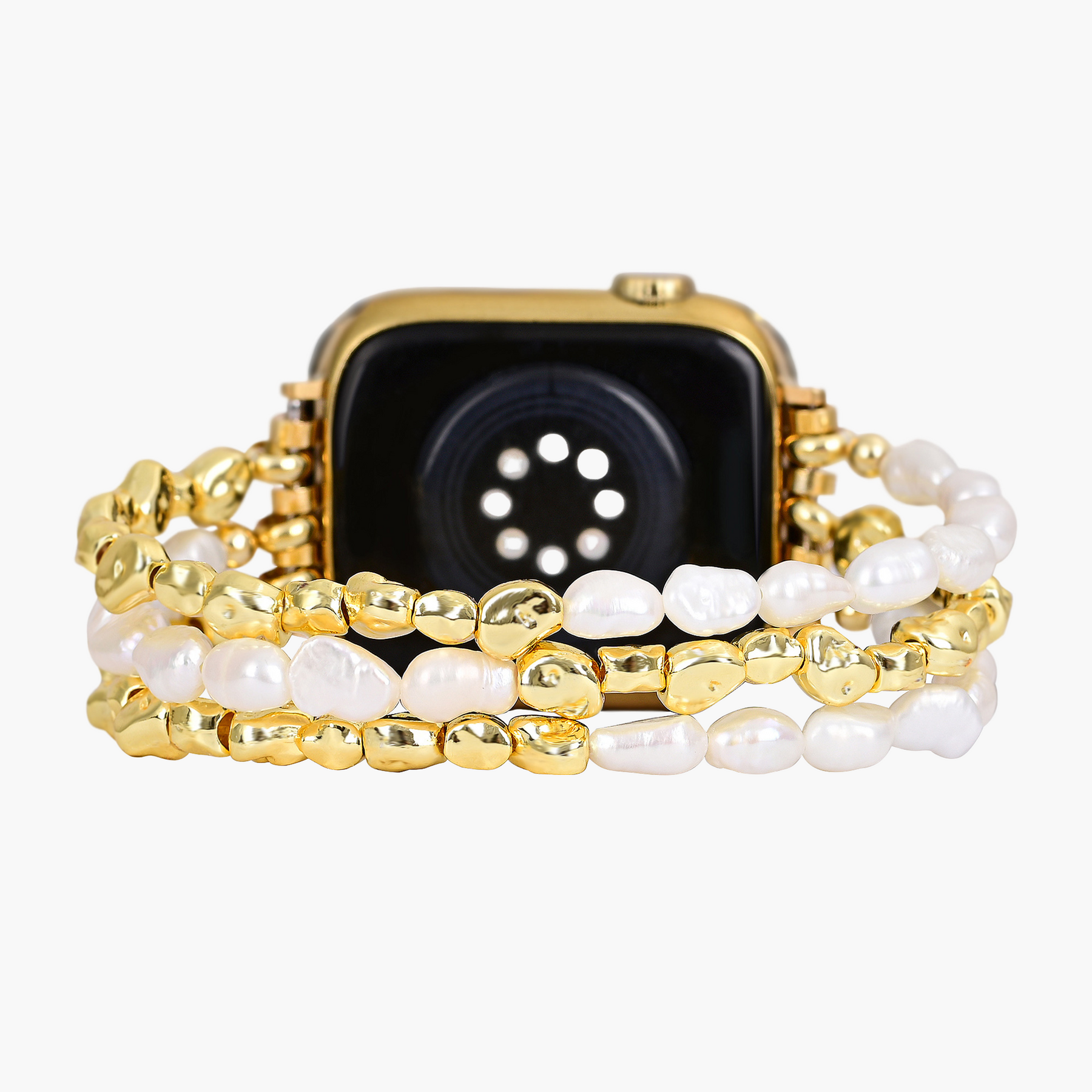 Gouden Parel Stretch Apple Watch Bandje