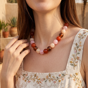 Chunky rozen kralenketting
