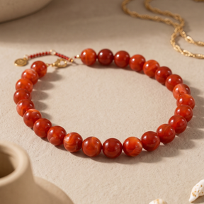 Chunky rode kralenketting