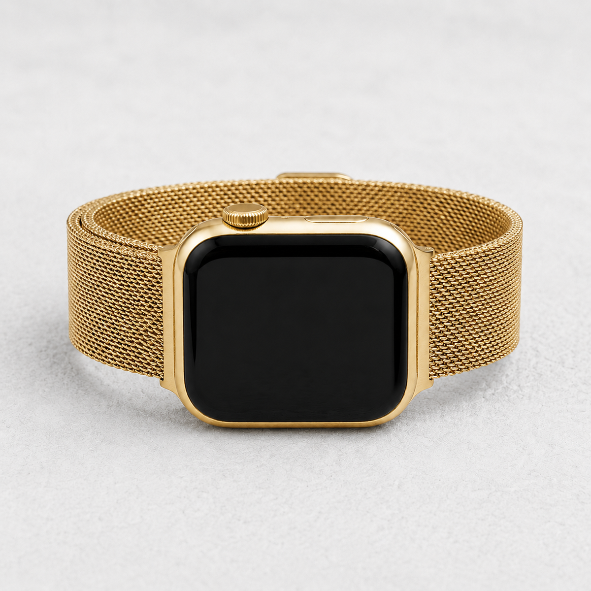 Gouden stalen luxe rekbare Apple Watch-band