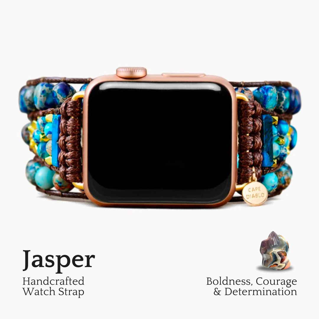 Sierlijke blauwe Jasper Apple Watch -band