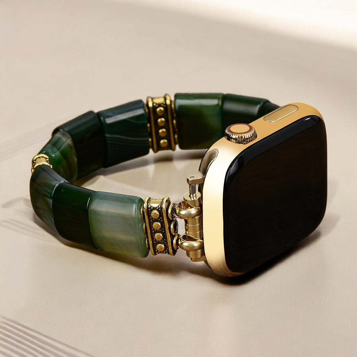 Evergreen Serenity Agate Stretch Apple Watch Band