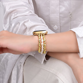 Gouden Parel Stretch Apple Watch Bandje