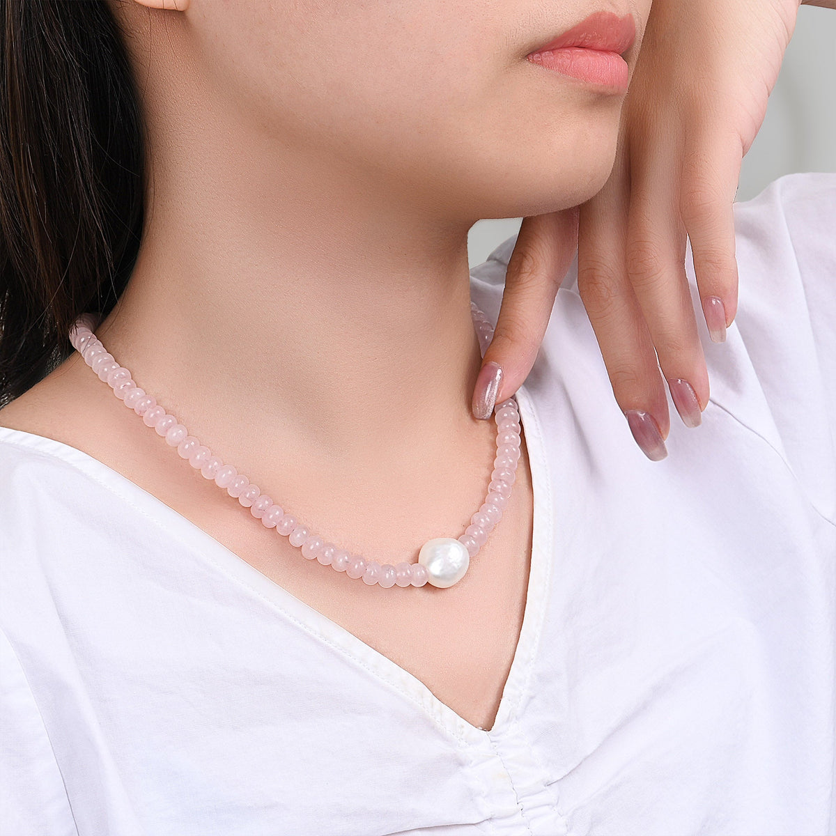 Rozen Gloed Parelketting