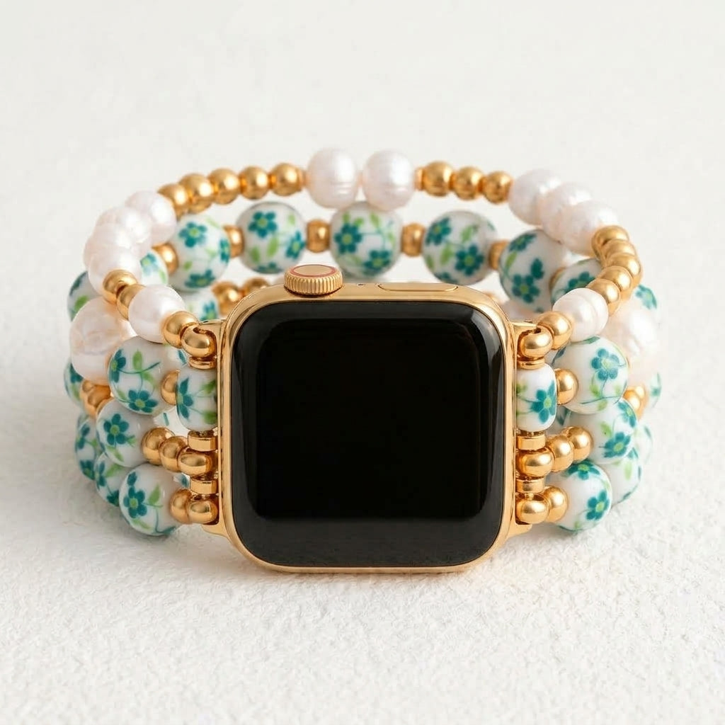 Porseleinen tuin Apple Watch-bandje Emerald Grove