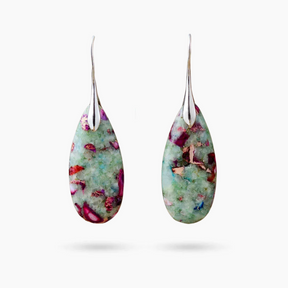 Rosy Reef Jasper Teardrop oorbellen