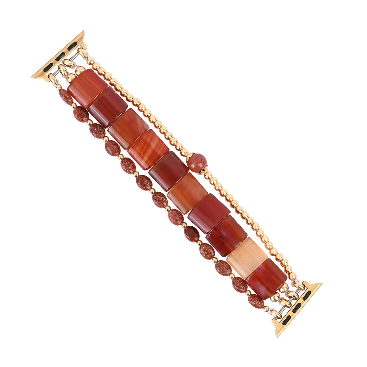 Desert Flame Carneool Stretch Apple Watch-bandje
