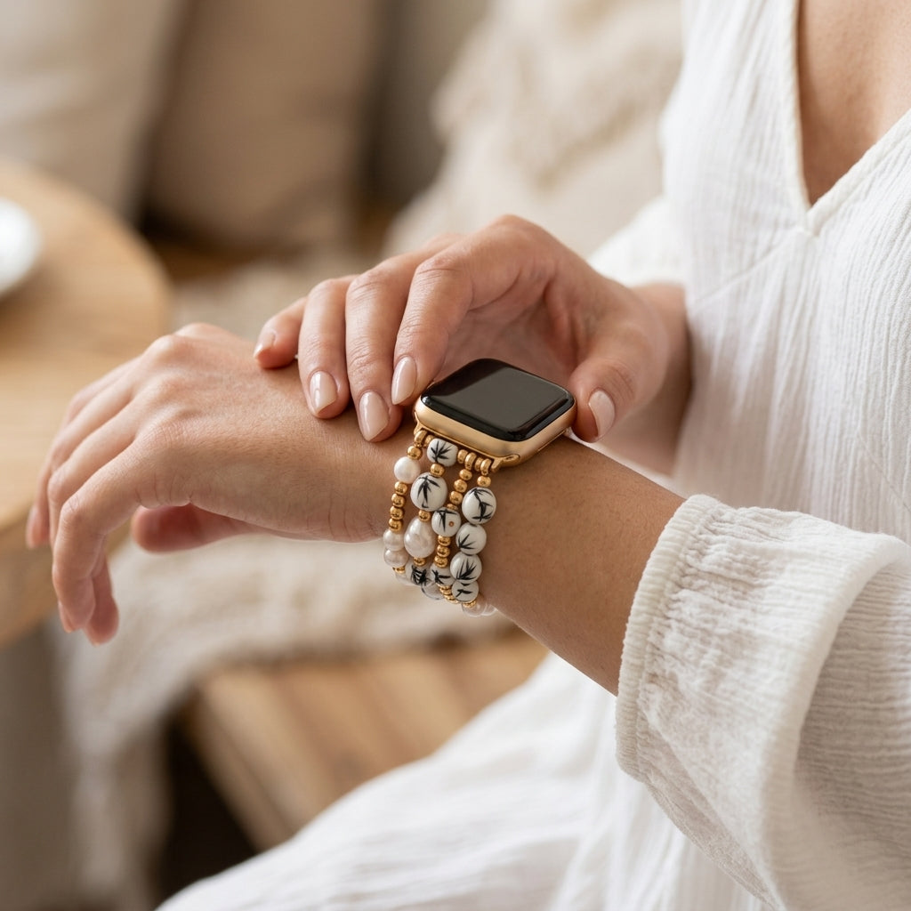 Porseleinen tuin Apple Watch-bandje Bamboo Mist