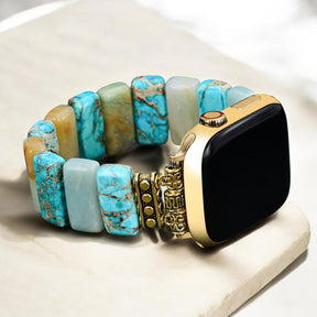 Turquoise Earth Stretch Apple Watch-band