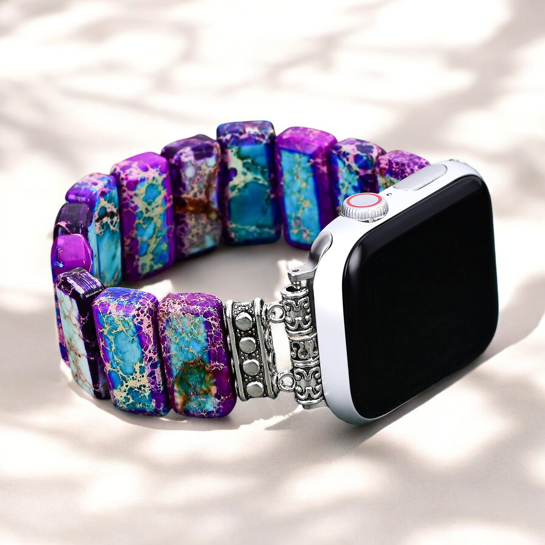 Majestueuze Tibetaanse Jaspis Stretch Apple Watch Band