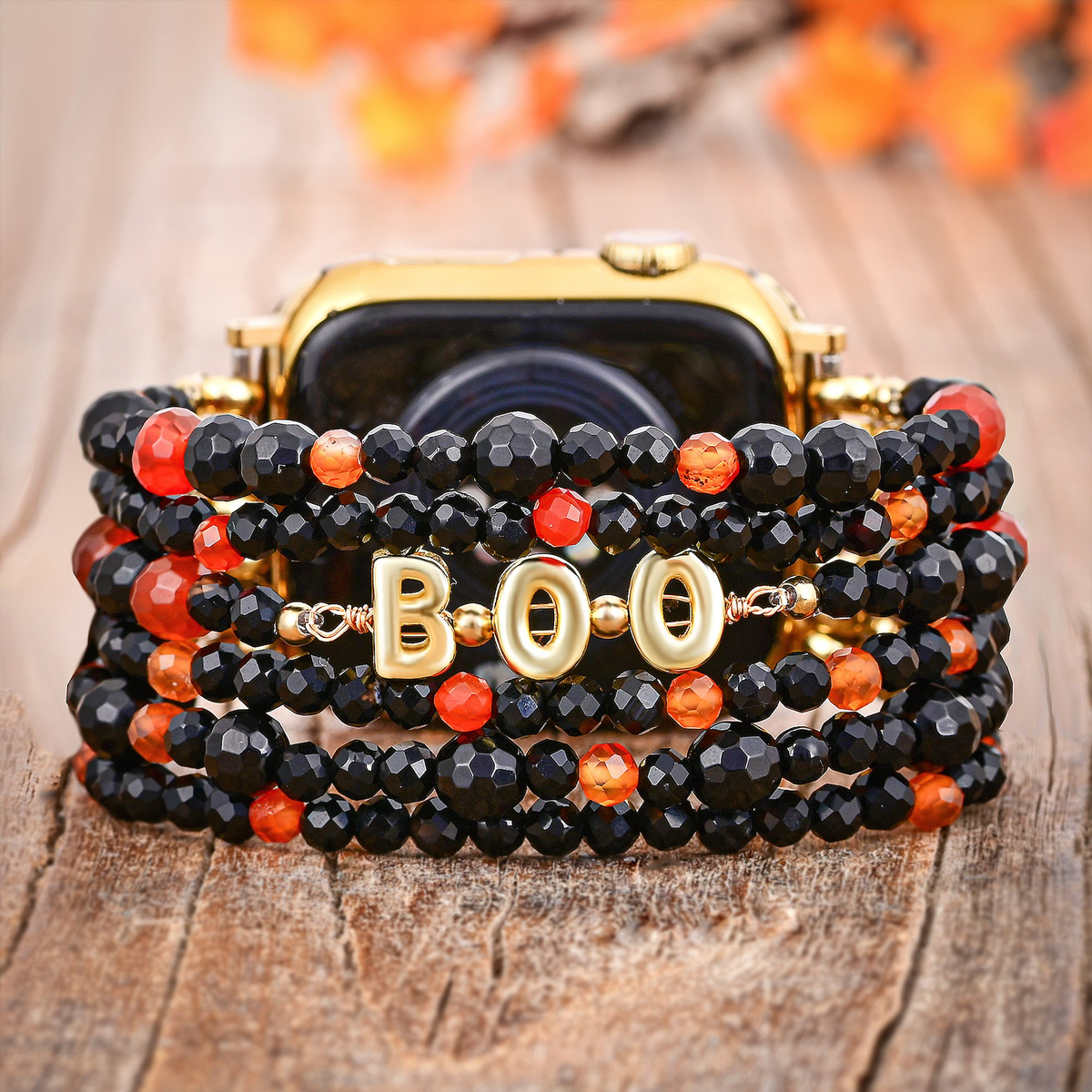 Halloween Pompoen Patch Apple Watch Bandje