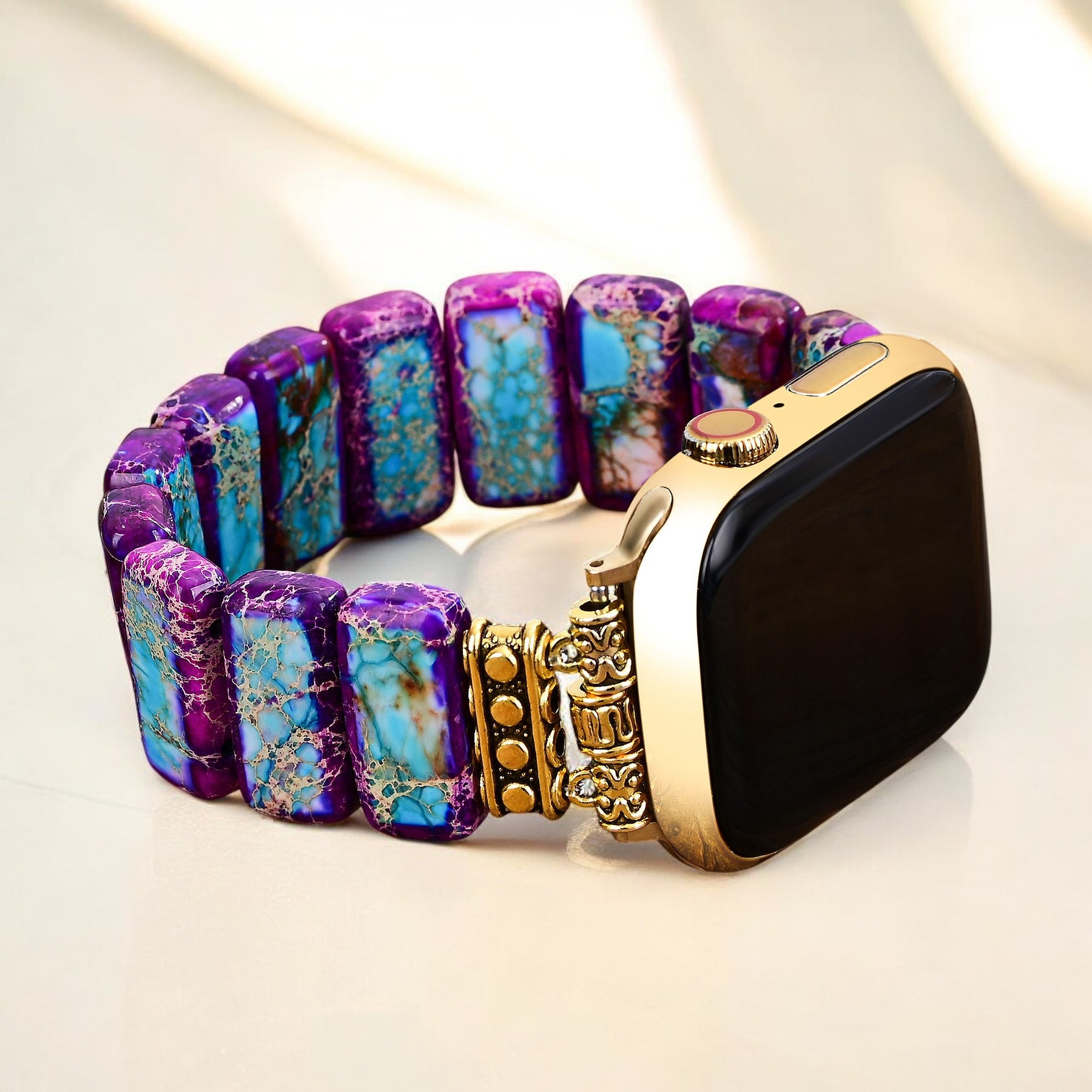 Majestueuze Tibetaanse Jaspis Stretch Apple Watch Band
