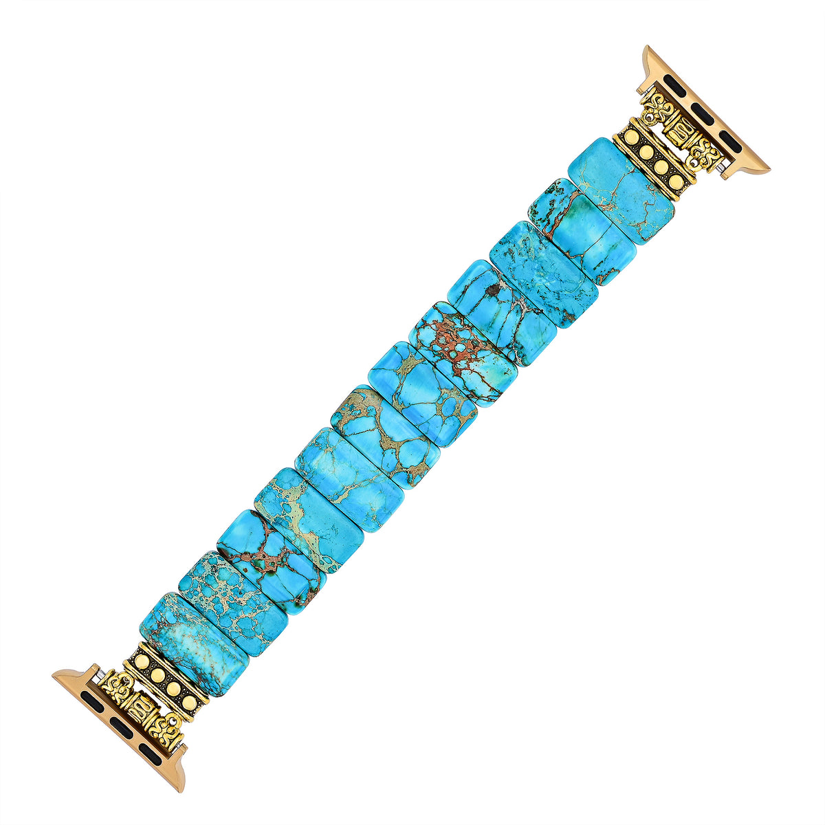 Turkooise Tibetaanse Jaspis Stretch Apple Watch Band