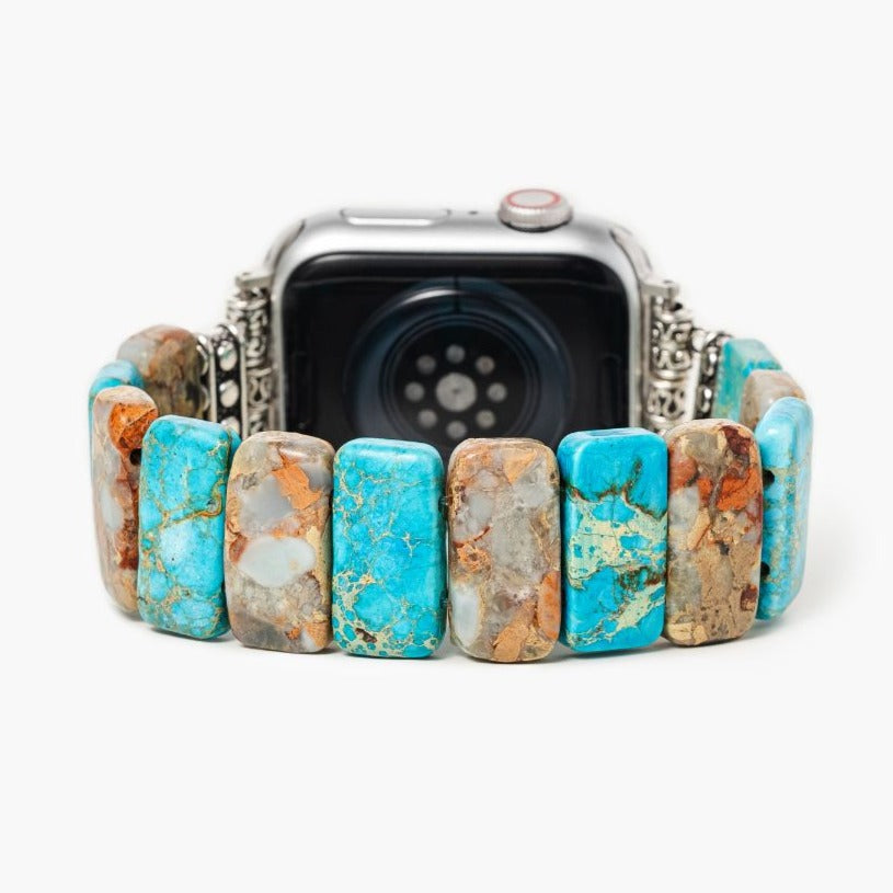 Coastal Turquoise rekbare Apple Watch band
