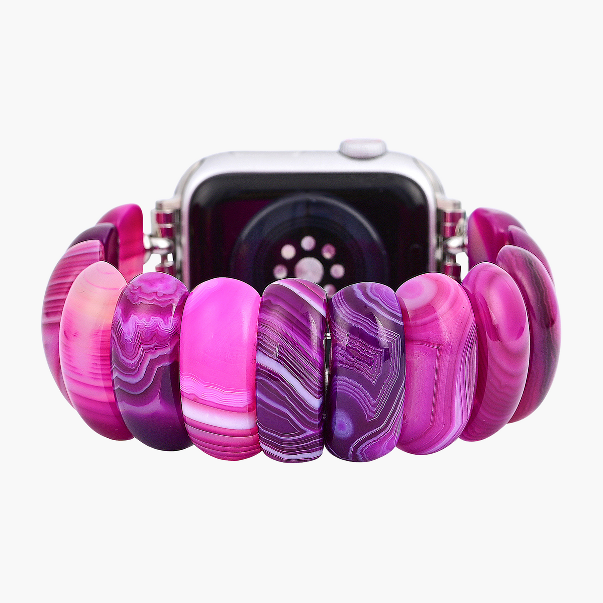 Stralende Orchidee Agaat Stretch Apple Watch Band