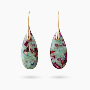 Rosy Reef Jasper Teardrop oorbellen