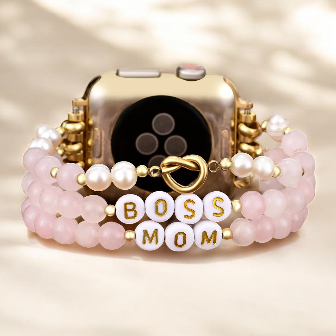 Boss Mom Rose Quartz Stretch Apple Watch Band
