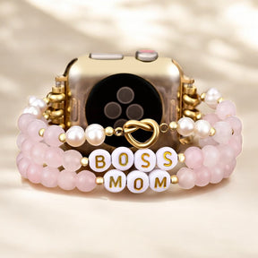 Boss Mom Rose Quartz Stretch Apple Watch Band