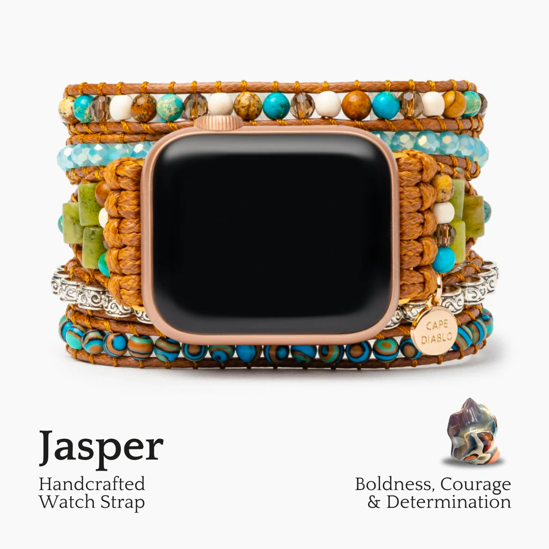 Gedraaide Ocean Jasper Apple Watch -band