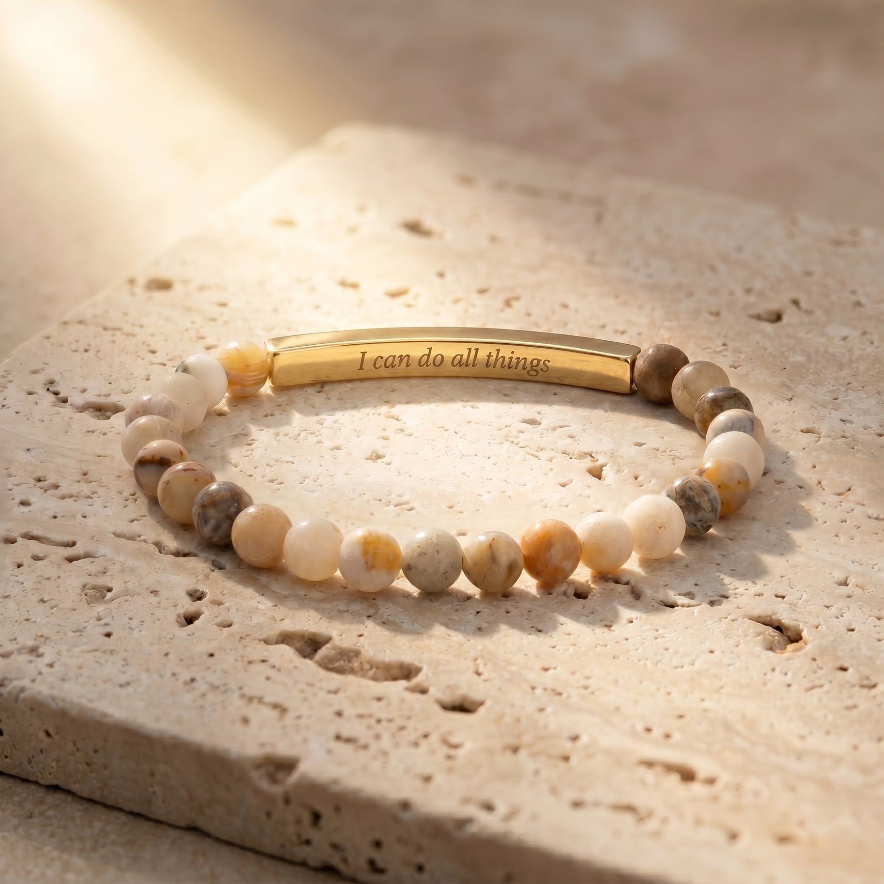 Geheime Boodschap Pastelstenen Armband