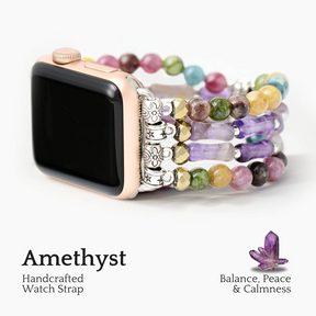 Mozaïek Amethist stretch Apple Watch -bandje