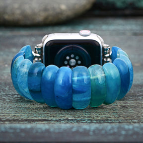 Ocean Essence Agate Stretch Apple Watch Band