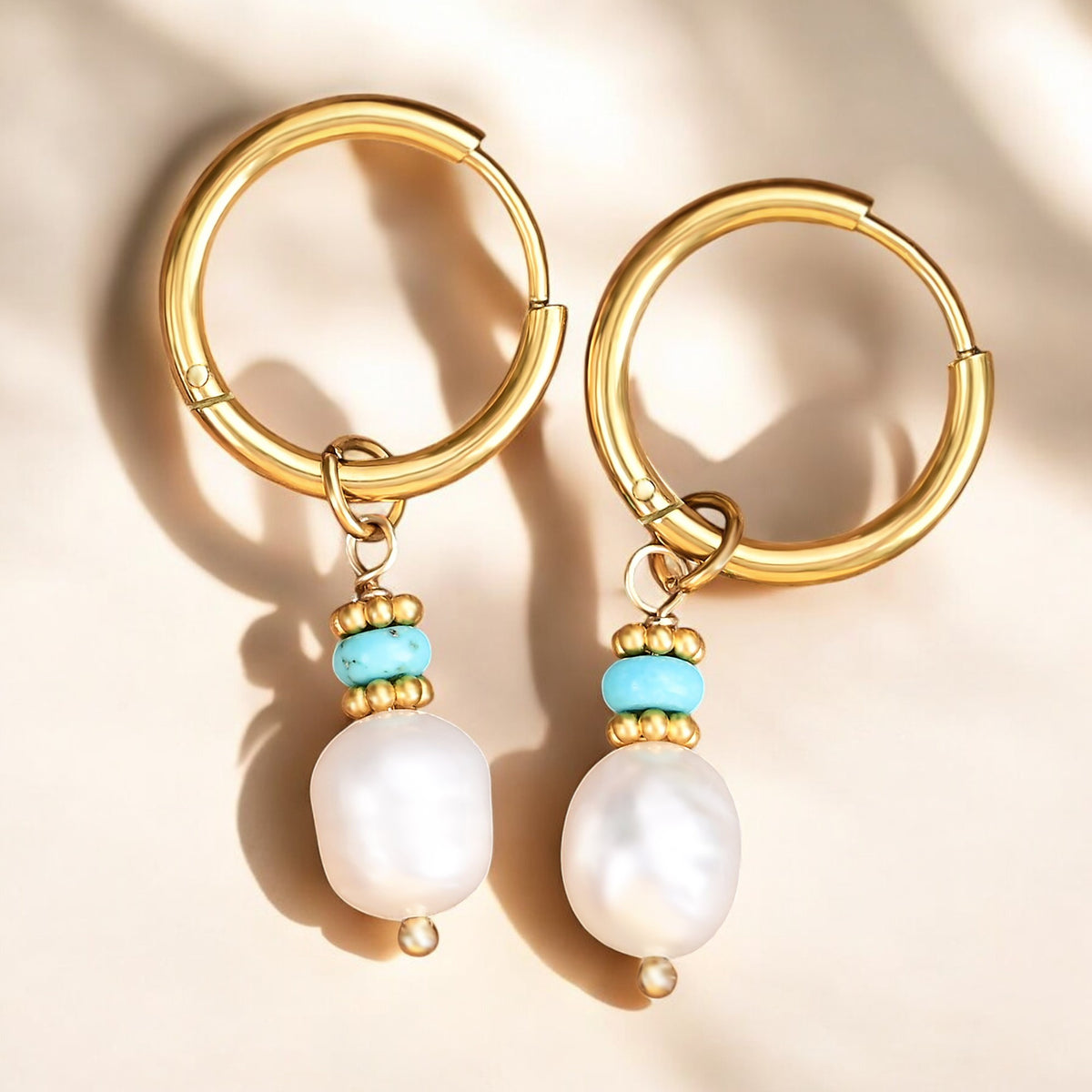 Gouden Grace Parel & Agaat Creolen