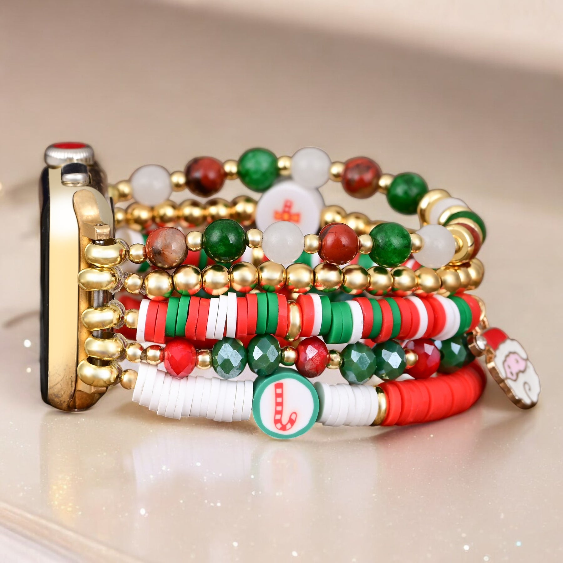 Santa Sparkle Stretch Apple Watch-band